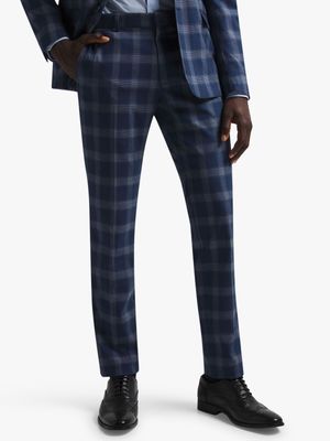 Men's Markham Skinny Blue/Grey Check Trouser