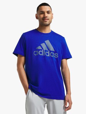 Mens adidas Big Logo Blue Tee