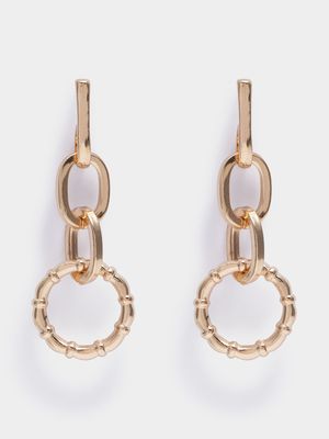 Nautical Circles Chain Drop Earrings