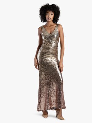 Sissy Boy Wrap Sequin Maxi Dress