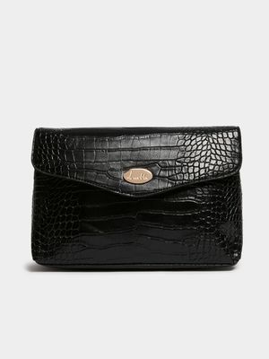 Luella Faux Croc Cosmetics Pouch