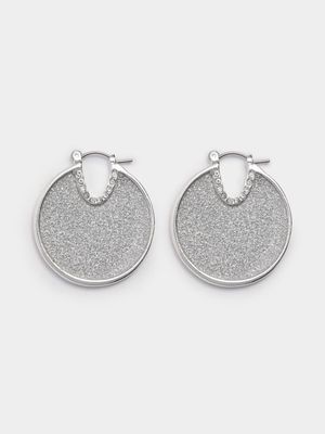 Glitter Circle Drop Earrings