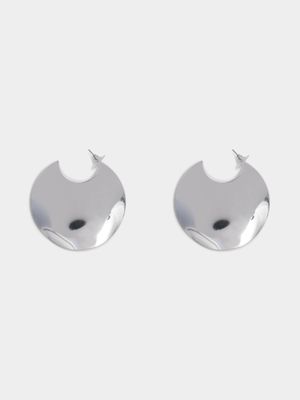 Large Flat Disc Drop Earrings