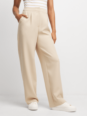 Women's Natural Wide Leg Suit Pants