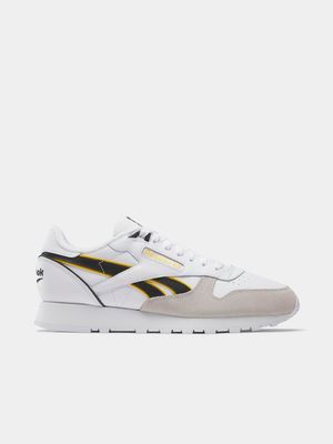 Reebok Men's Classic Leather White/Yellow/Black Sneaker