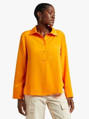 Satin Half Placket Shirt