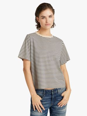 G-Star Women's Stripe Boxy White T-shirt