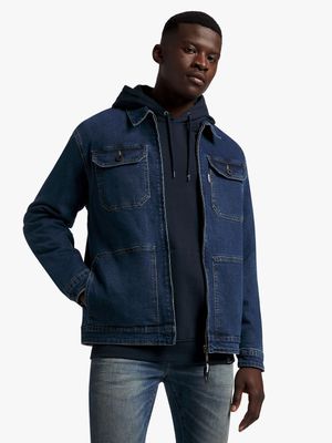 Men's Union-DNM Padded Zip Thru Blue Jacket