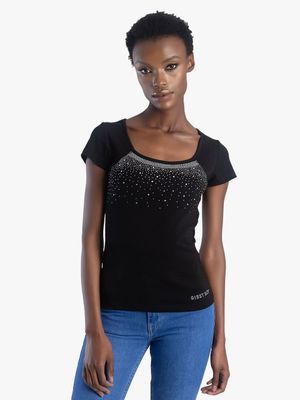 Sissy Boy Embellished Square Neck Top