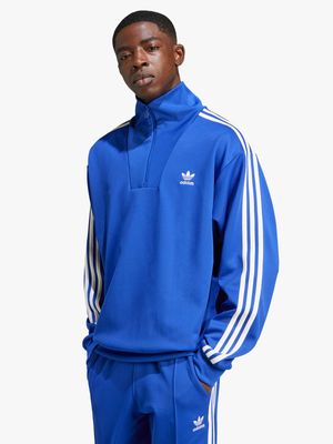 adidas Originals Men's Adicolor Funnel Neck Blue Track Top