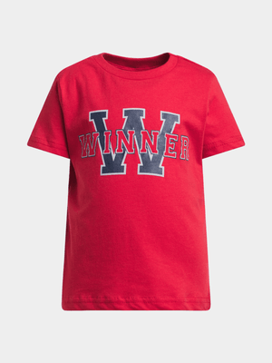 Jet Younger Boys Red Winner Graphic T-Shirt