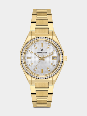 Daniel Klein Gold Plated Silver Tone Dial Bracelet Watch