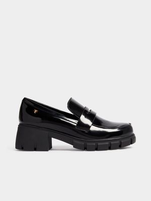 Block Heel Slip In Loafers