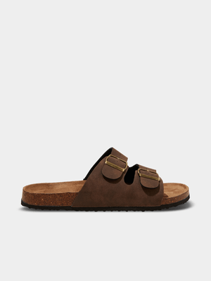 Men's Cotton On Brown Double Buckle Sandals