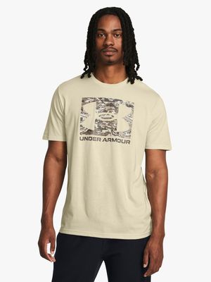 Mens Under Armour ABC Camo Boxed Logo Cream Short Sleeve Tee