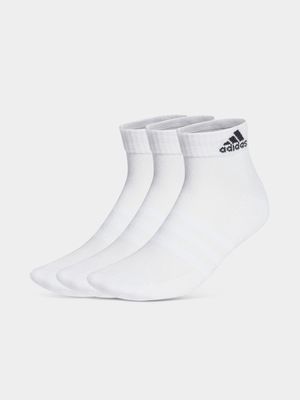 adidas 3 Pack White Ankle Socks