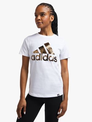 Womens adidas Badge Of Sport Animal White Tee