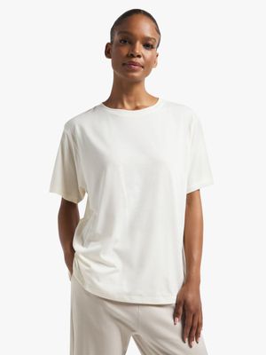 Womens Puma Animal Remix Boyfriend White Tee