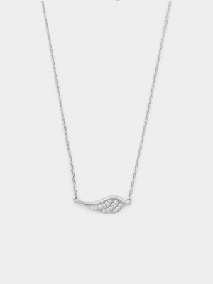 Sterling Silver Cubic Zirconia Wing Pendant