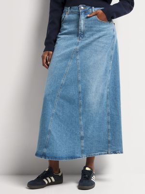 News Denim Fluid Denim Skirt