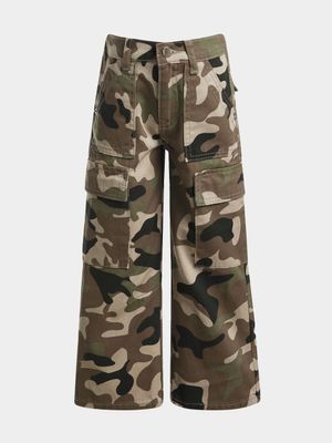 Younger Boys Camo Cargo Trousers