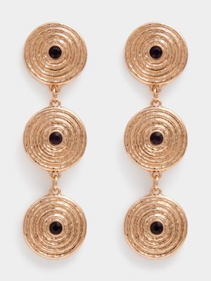 Aztec Disc Drop Earrings