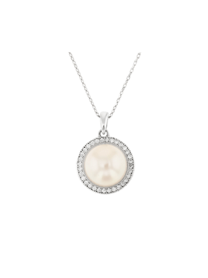 Sterling Silver Cubic Zirconia & Freshwater Pearl Bridgeton Pendant