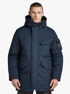 G-Star Men's Vodan Padded Hooded Navy Parka