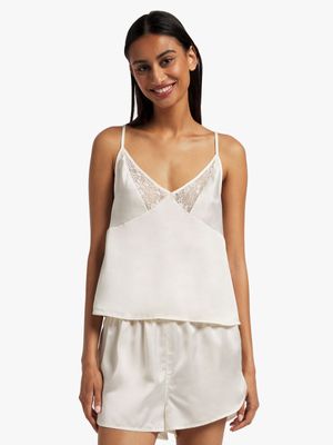 Satin Lace Trim Cami