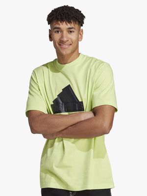 Mens adidas Lime/Black Future Icons Badge Of Sport Tee