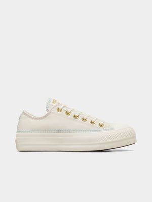 Converse Junior CTAS Platform Cream Sneaker