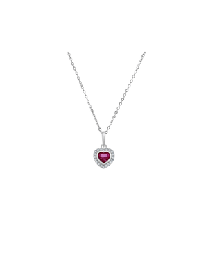 Sterling Silver Purple Cubic Zirconia Kid’s July Birthstone Pendant Necklace