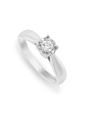 9ct Gold & 0.17ct Diamond Illusion Solitaire Ring