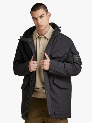 G-Star Men's Vodan Padded  Hooded Dark Black Parka