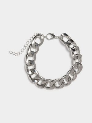 Men's Markham Oversize Curb Chain Silver Bracelet