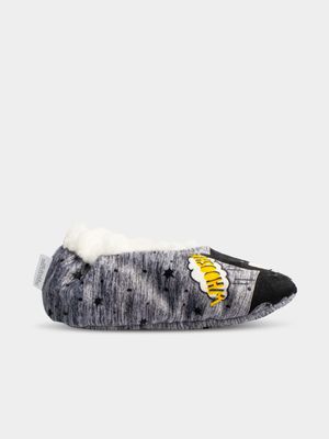 Batman Grey 18-24 months Sherpa Slippers