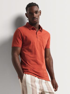 Men's Markham Cotton Slub Rust Golfer