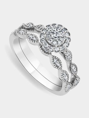 White Gold 0.30ct Diamond Vintage Bloom Twinset Ring