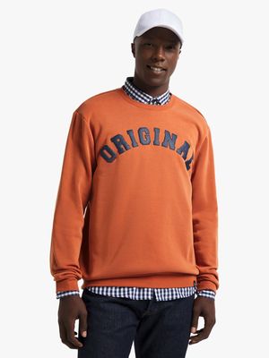 Men's Rust Graphic Print Sweat Top