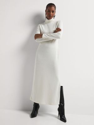 Ribbed Roll Neck Column Dress