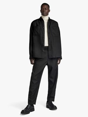 G-Star Men's TP Button Down Oversized Black Shirt