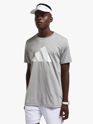 Mens adidas Training Essential Logo Grey Tee