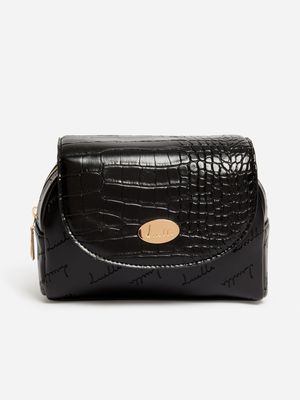 Luella Faux Croc Embossed Cosmetics Pouch