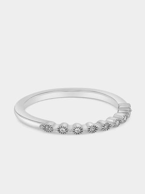 Sterling Silver Diamond & Created White Sapphire Eternity Ring