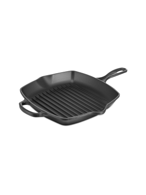 le creuset sign skillet grill square matt black 26cm