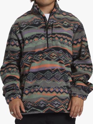 Men's Billabong Grey Boundary Mock Neck Sweatshirt