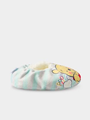 Winnie The Pooh Sherpa Blue 12-18 Months Slippers