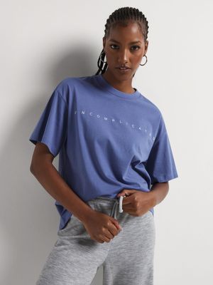 'Uncomplicated' Print Oversized T-shirt