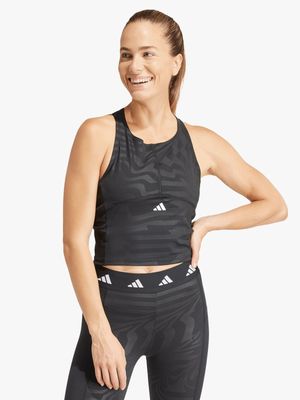 Womens adidas Techfit All Over Print Black Tank Top