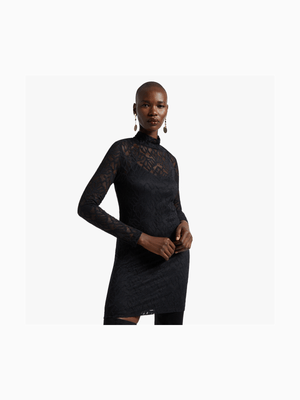 Luella Lace High Neck Long Sleeve Bodycon Dress